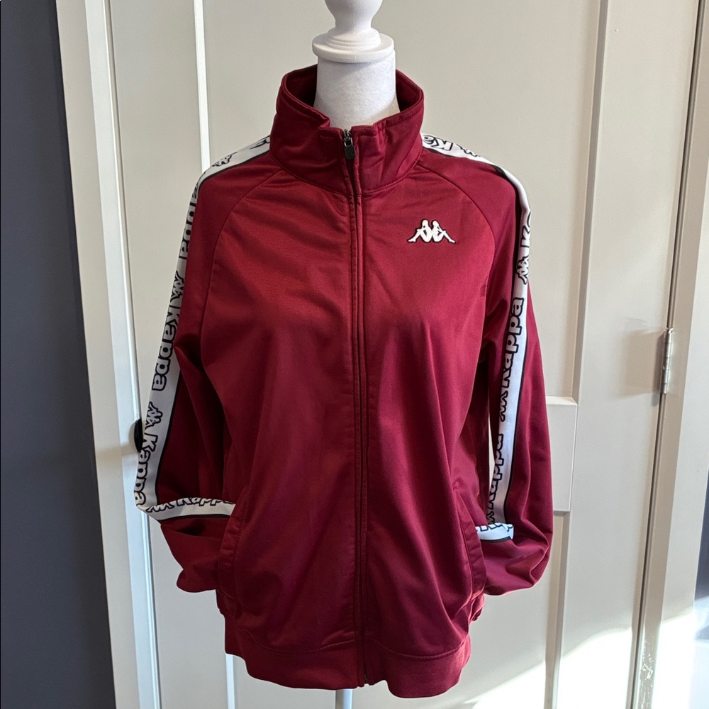 Kappa Unisex Burgundy Bomber Jacket - size medium